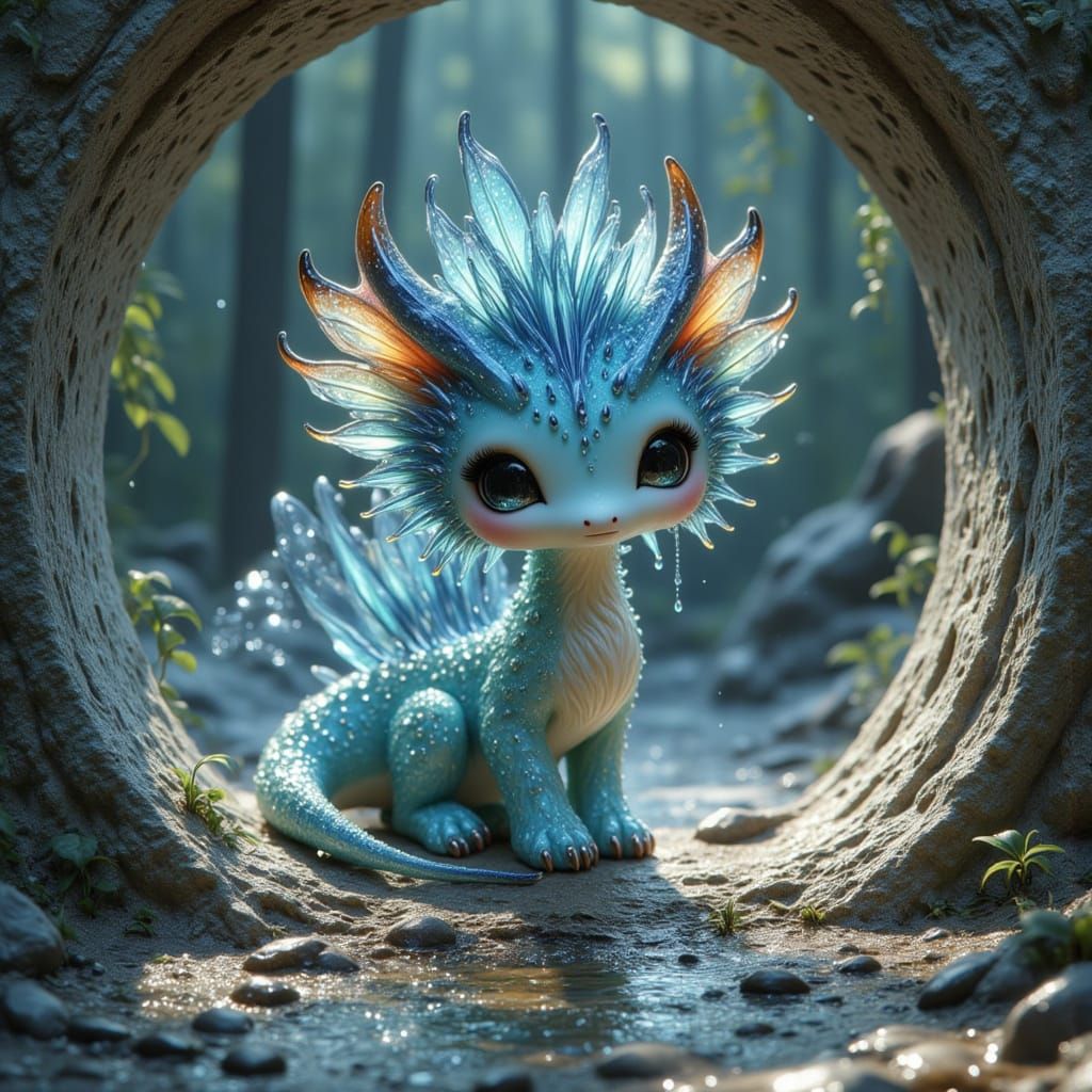 Water Horse Emerges from Misty Subway Tunnel