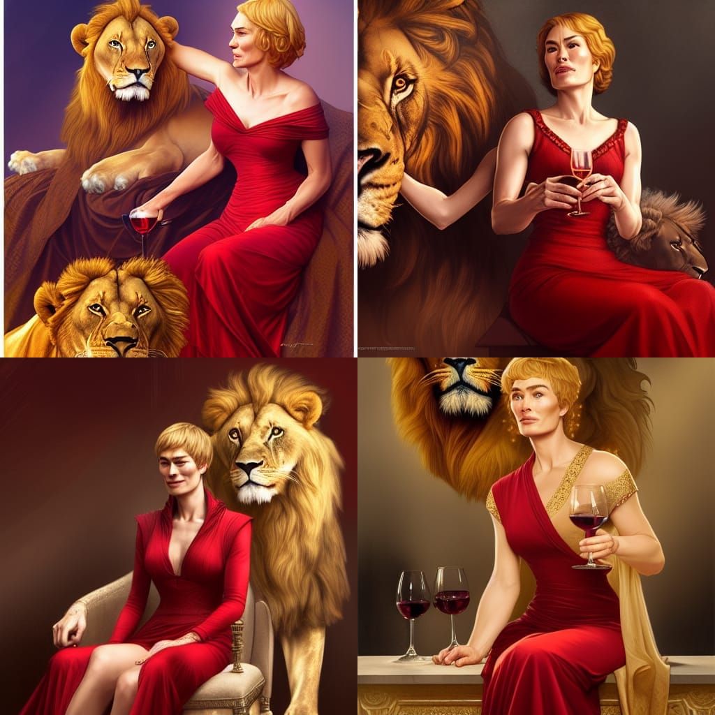 Cersei Lannister Portrait in Art Nouveau Style