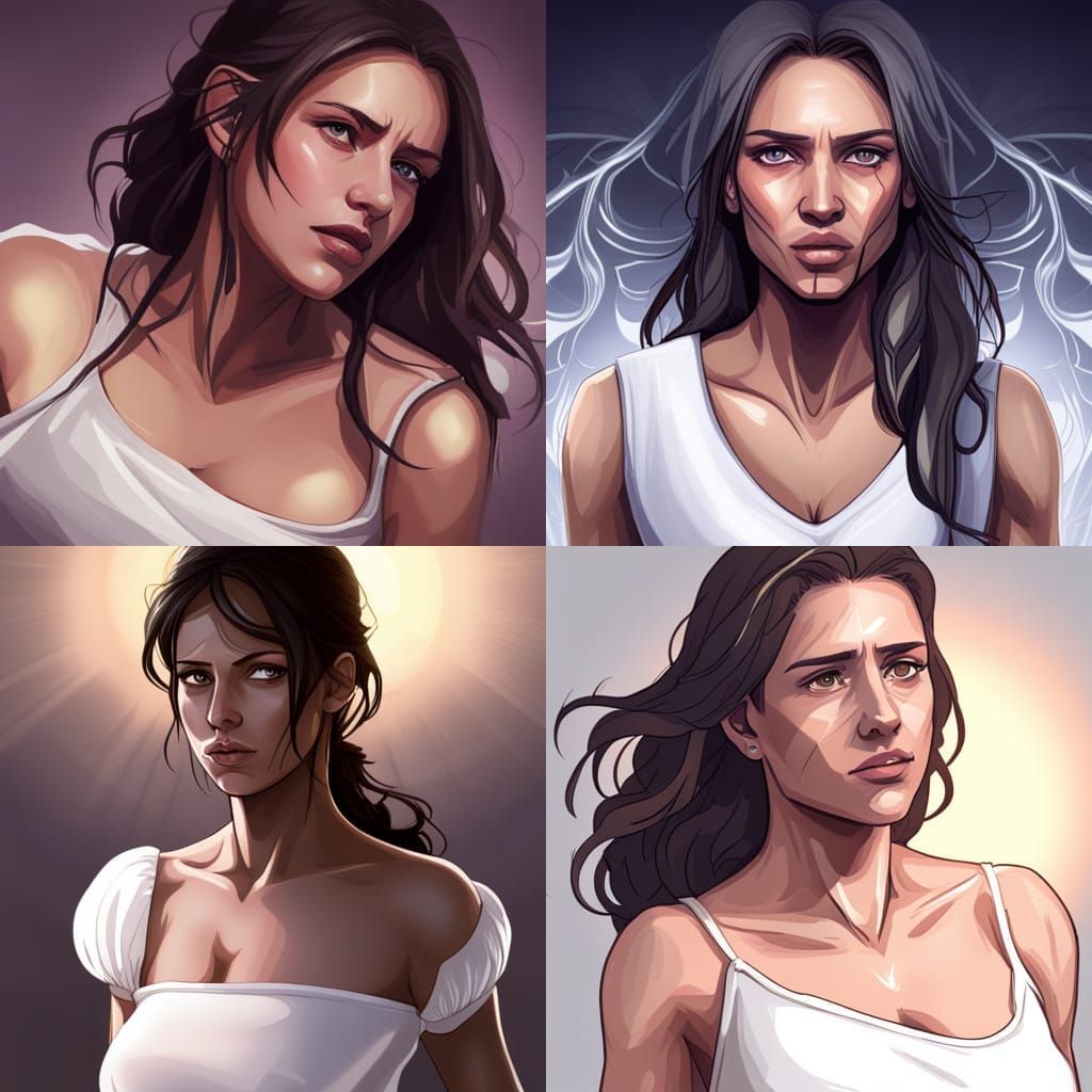 Desperate Woman Portrait in Hyperdetailed Digital Art