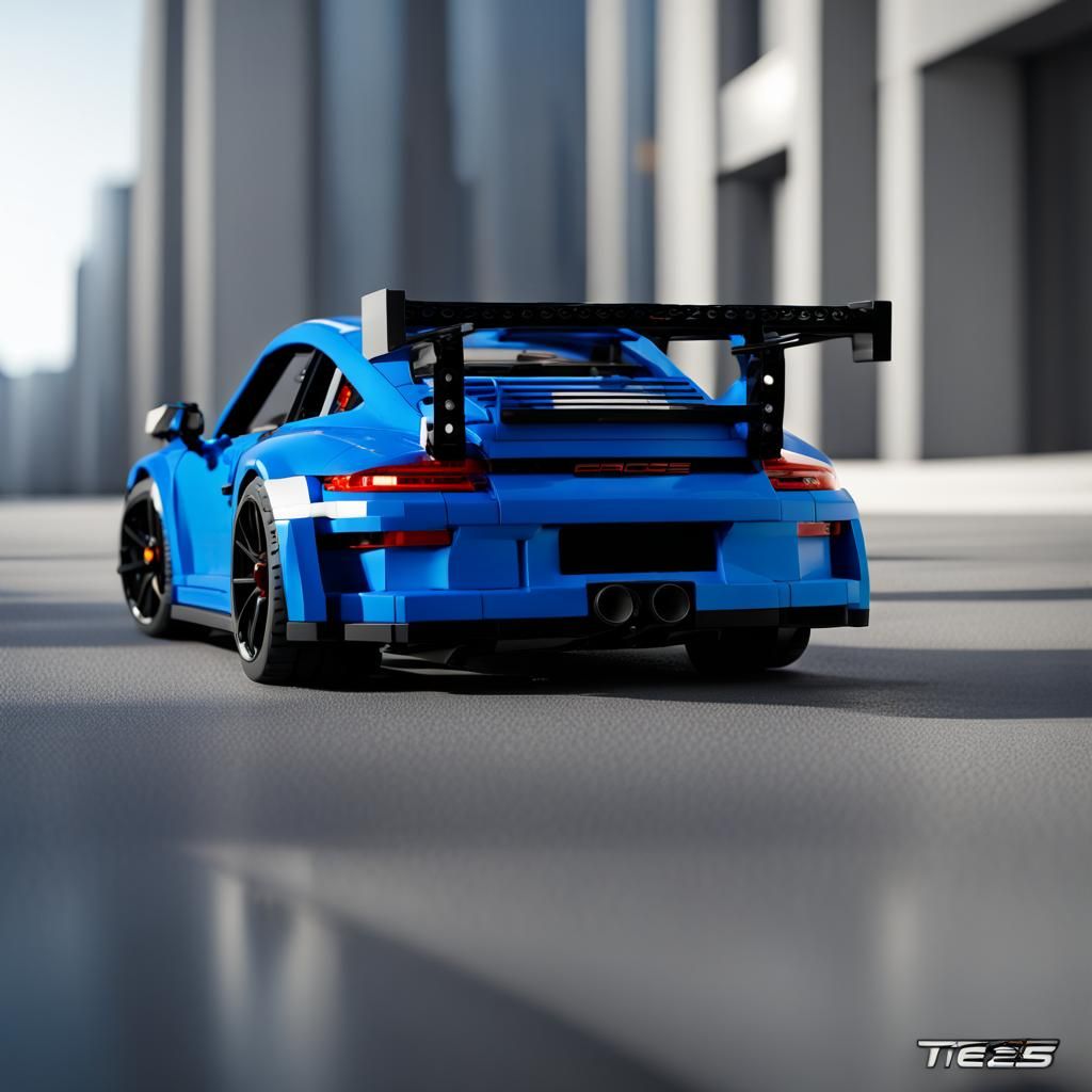 Realistic Lego Porsche GT3 RS Detailed Matte Painting