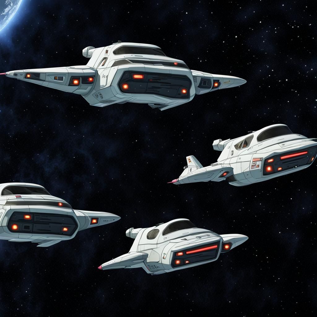 DeLorean Fleet Gliding Through Space