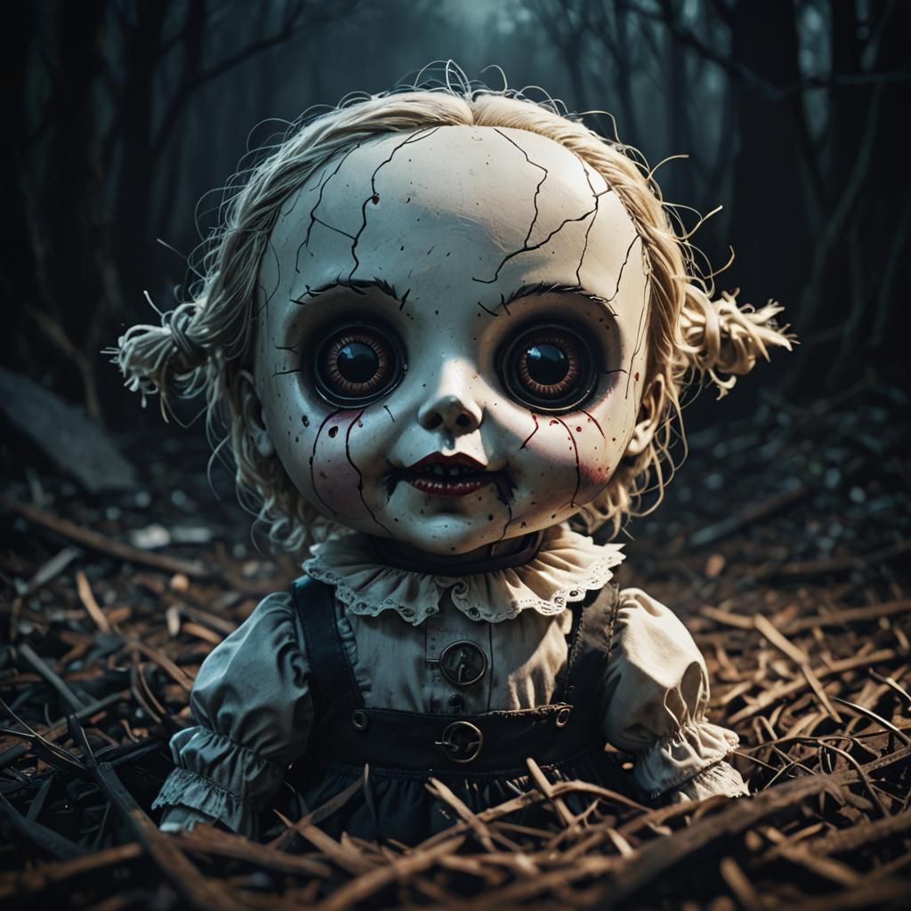Creepy Gothic Cursed Doll Movie Poster
