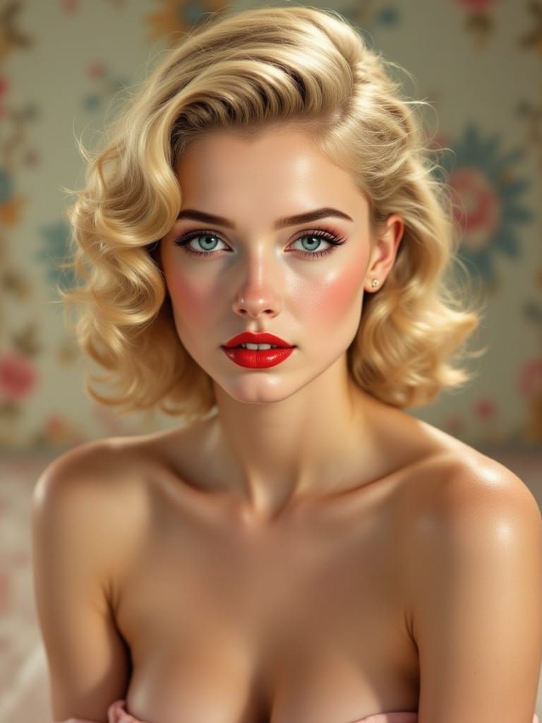 1950s Pin-Up Woman in Full Body Portrait