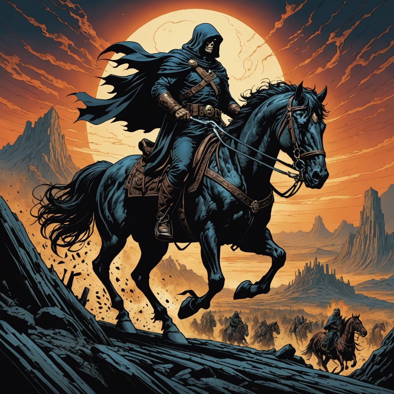 Death, Apocalypse Rider in Comic Book Art
