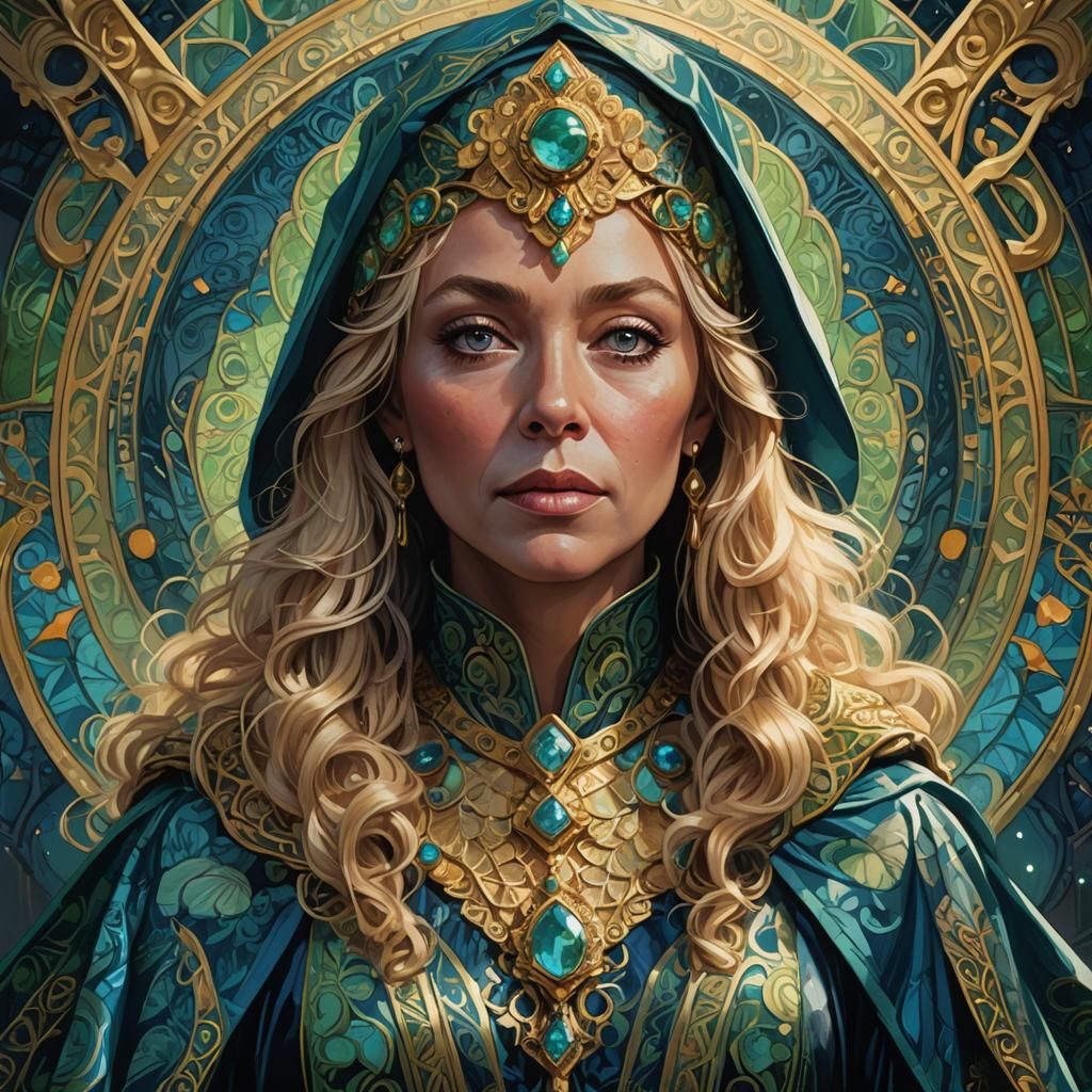 Fantasy Portrait in Art Nouveau Style