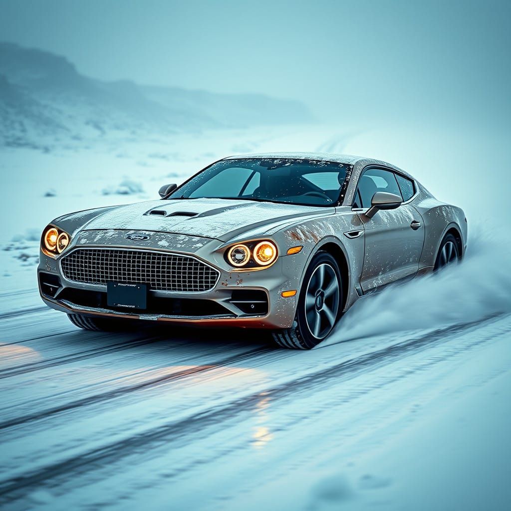 Ford Thunderbird Drifts Through Snowy Winter Wonderland in C...