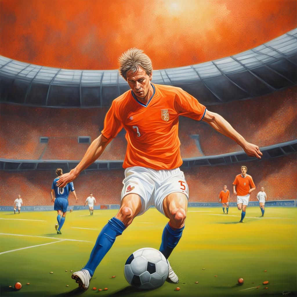 Johann Cryuff Scores: A Hyperrealistic Oil Painting