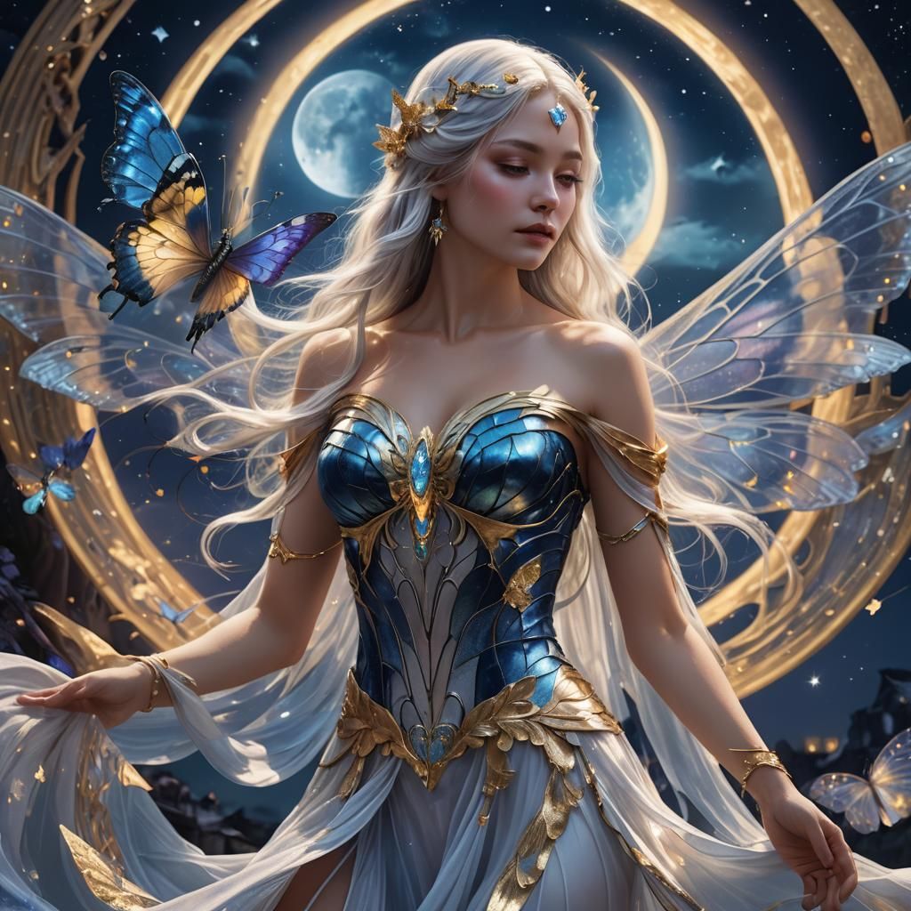 Goddess with Butterfly Wings: Digital Fantasy Art