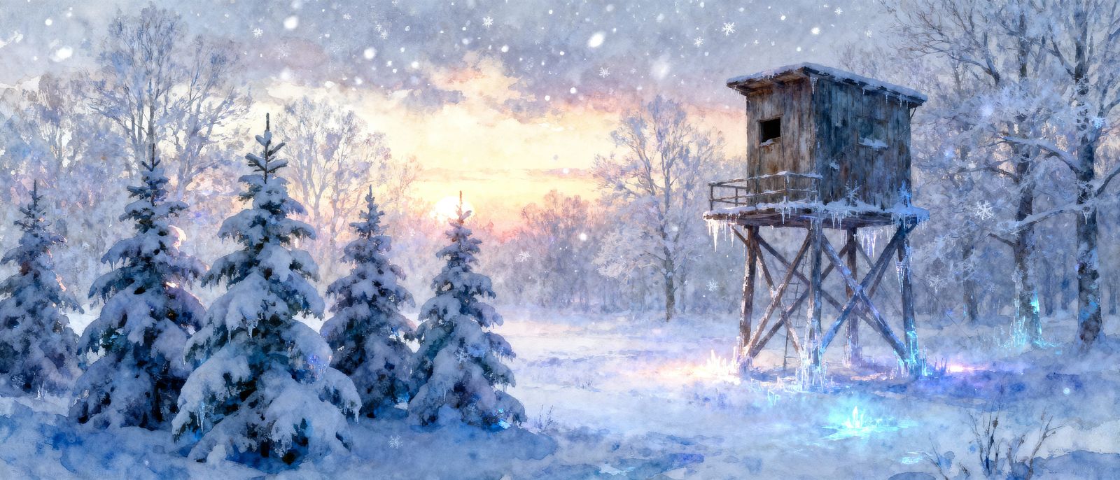 Magical Winter Landscape Painting in Monet Style