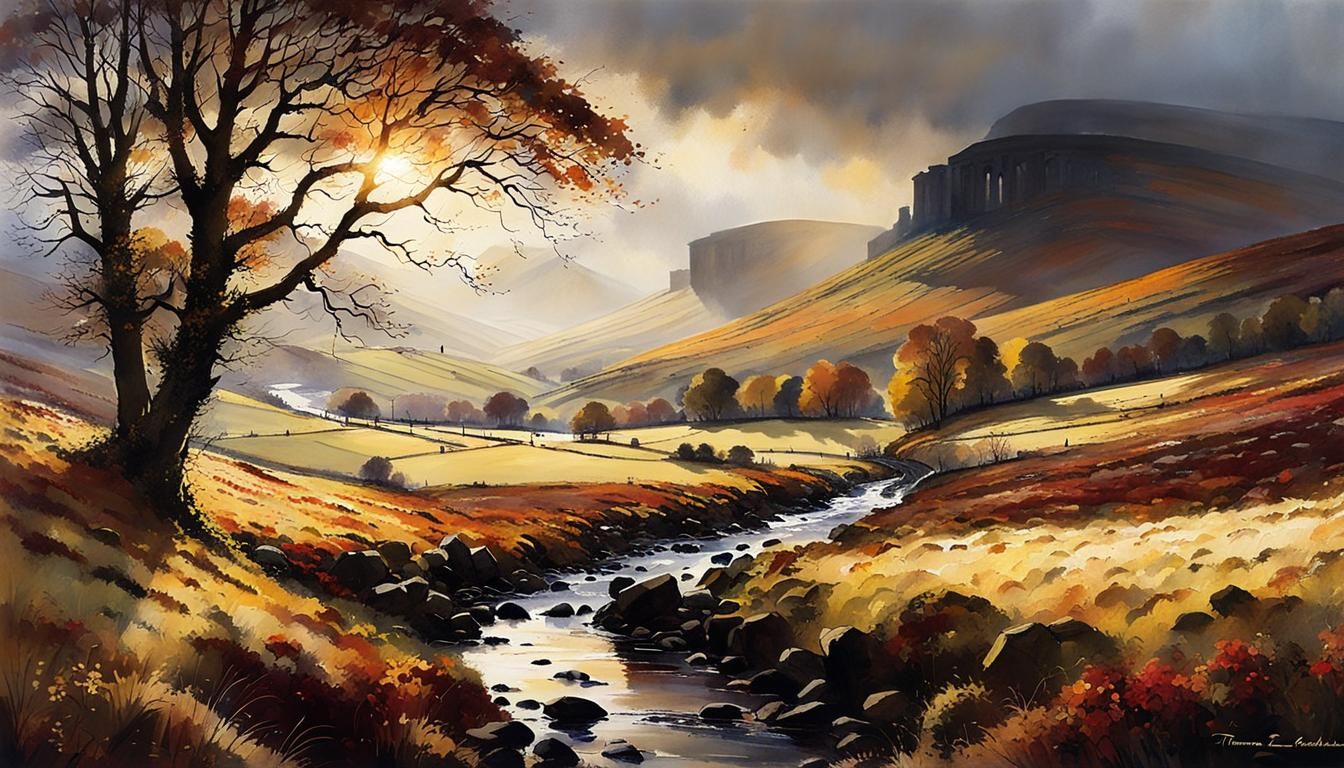 Scottish Autumn Landscape Shines After the Rain