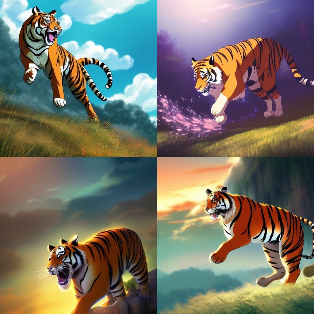 Exploding Tiger: Studio Ghibli Anime Key Visual