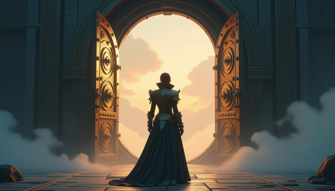 Steampunk Figure Finds Portal to Parallel Universe