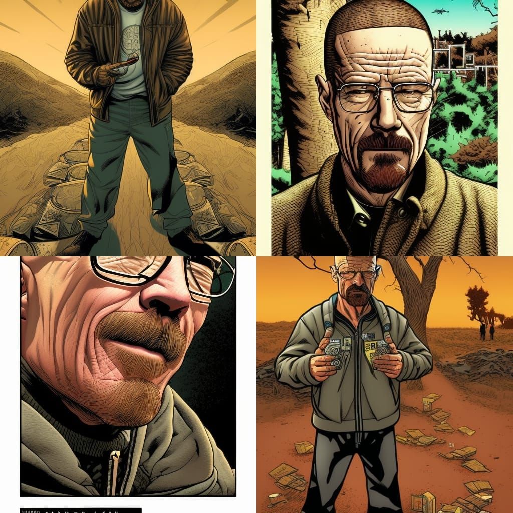 Hoodrat Walter White in Comic Book Art Style