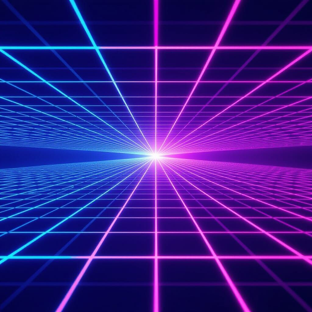 Endless Neon Grid: Hypnotic Abstract Geometry