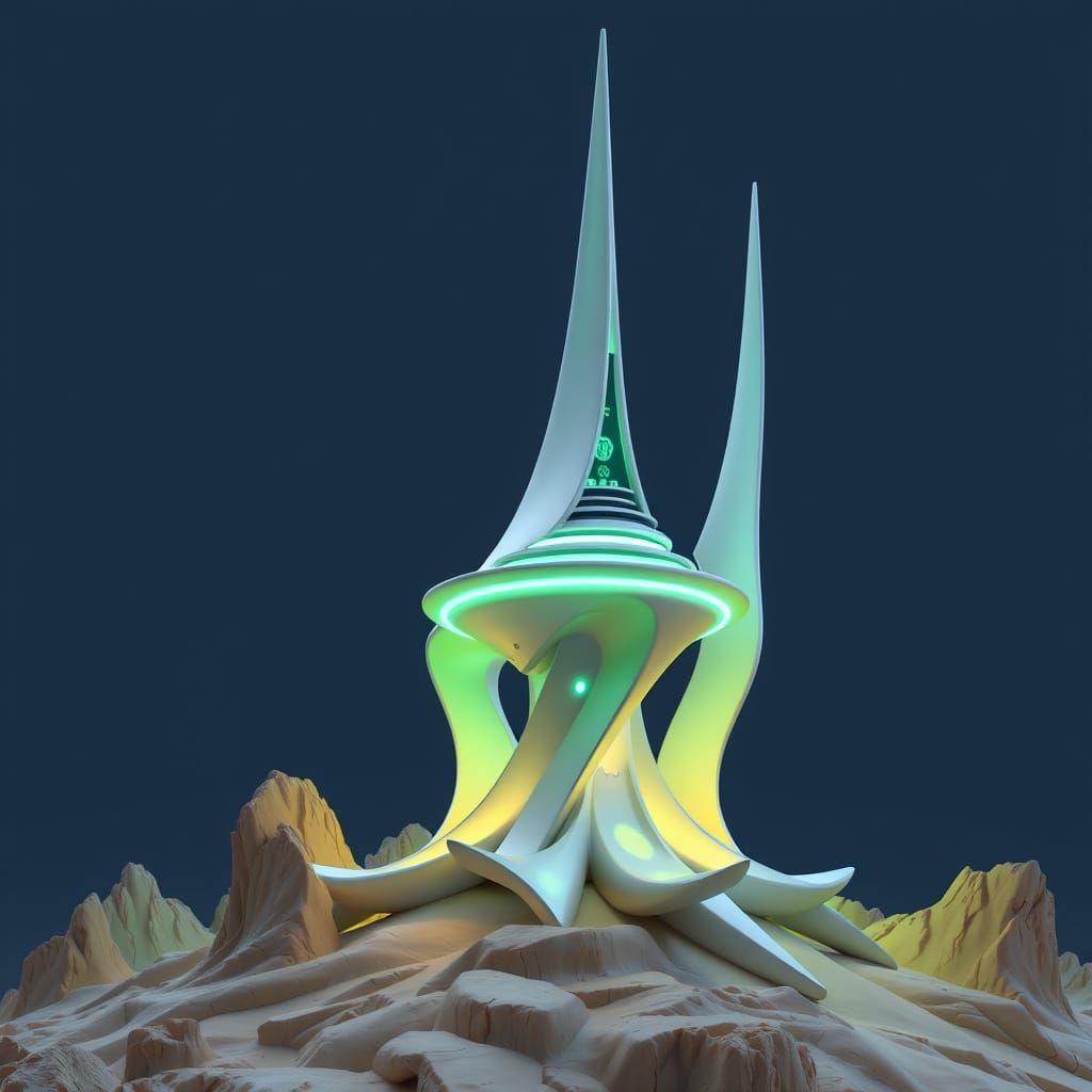 Cosmic Citadel Rises from a Distant, Luminous World in Cyber...