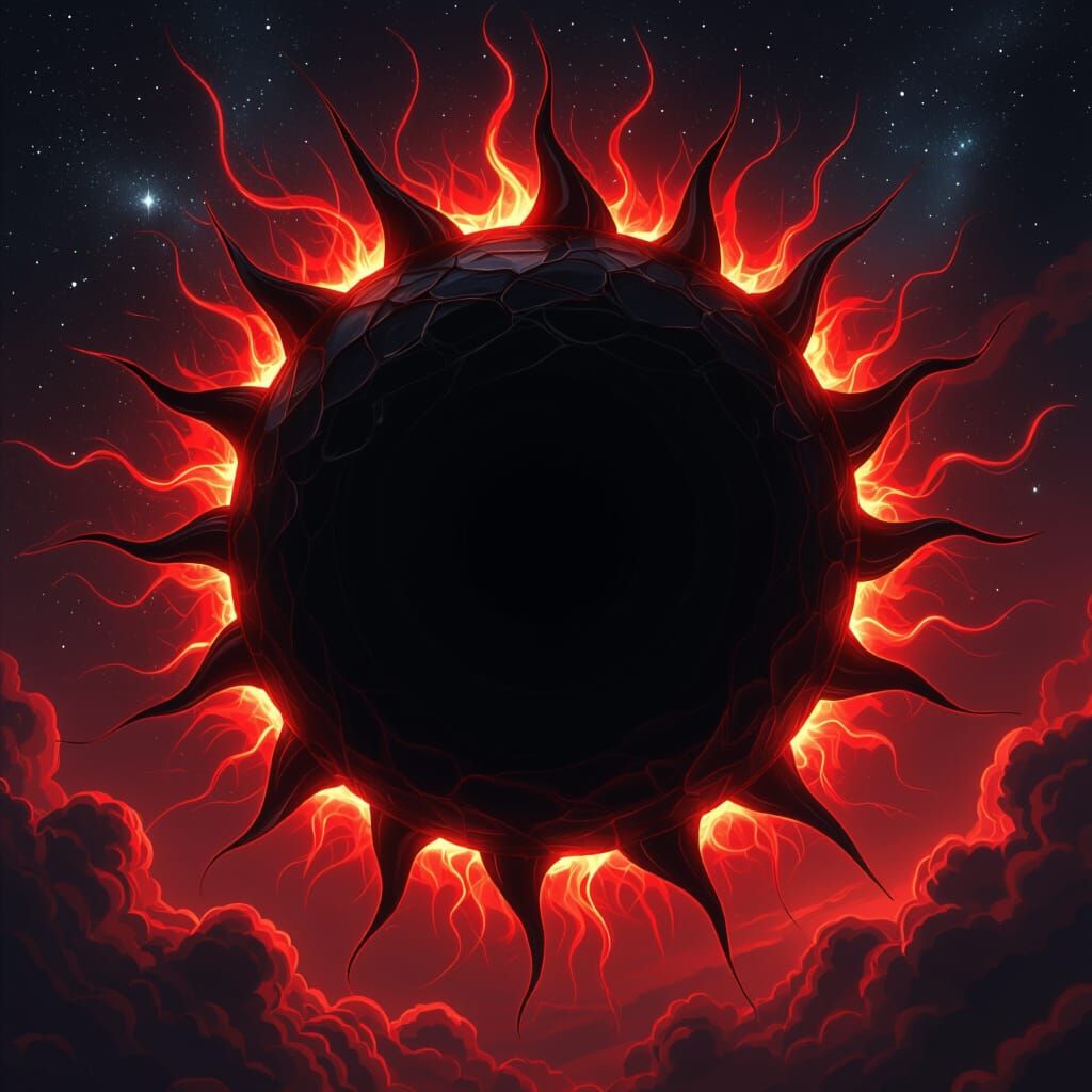 Epic Black Sun Devouring Cosmic Energy
