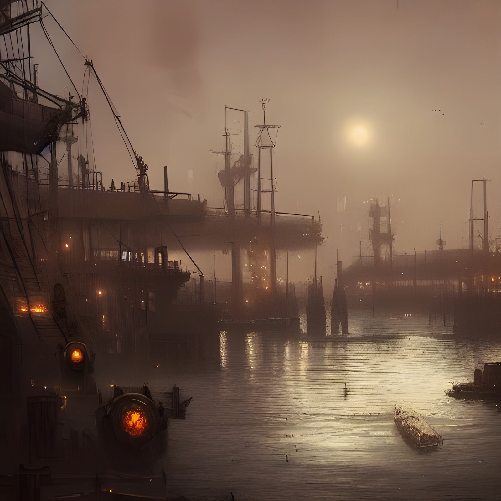 Sinister Steampunk Dockyards Artwork