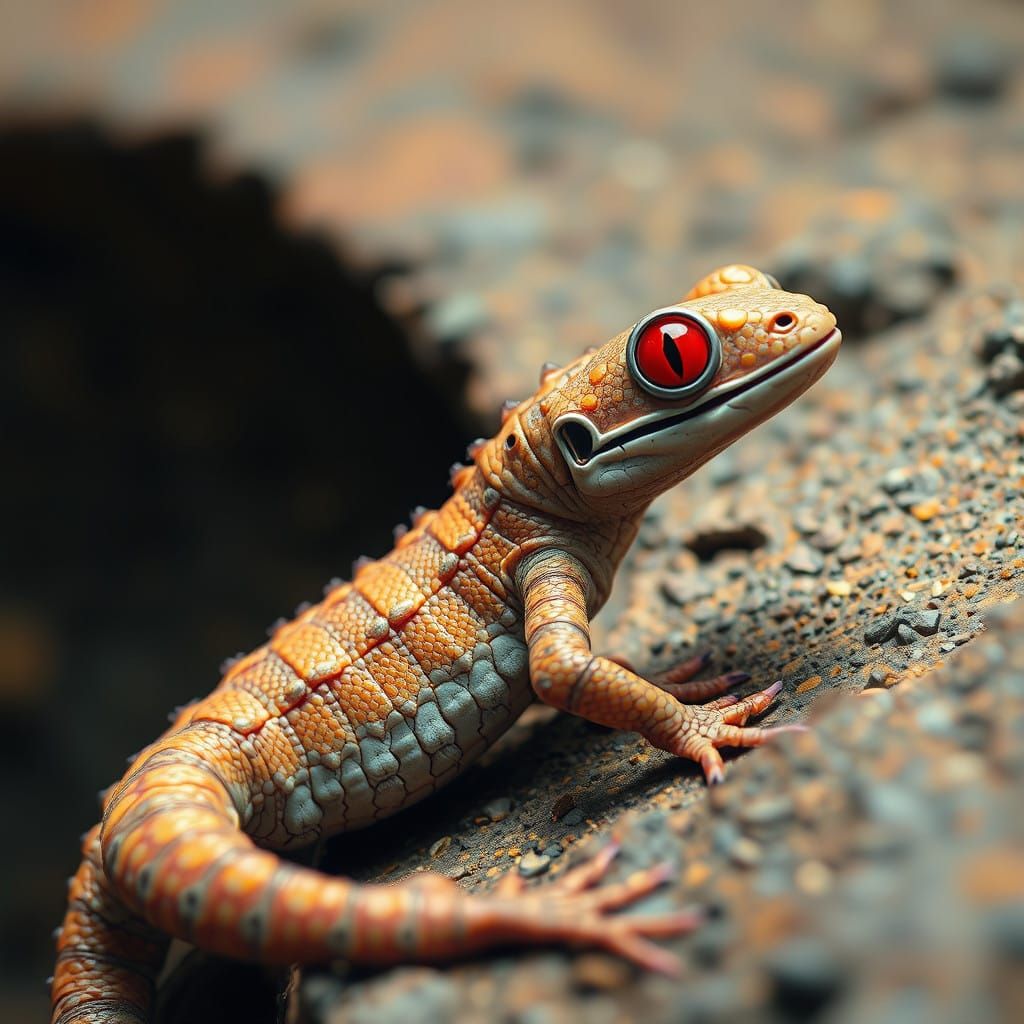 Biopunk Dreamcore Salamander in a Futuristic World