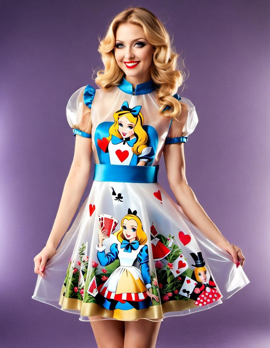 Woman in See-Through Alice Dress Photograph