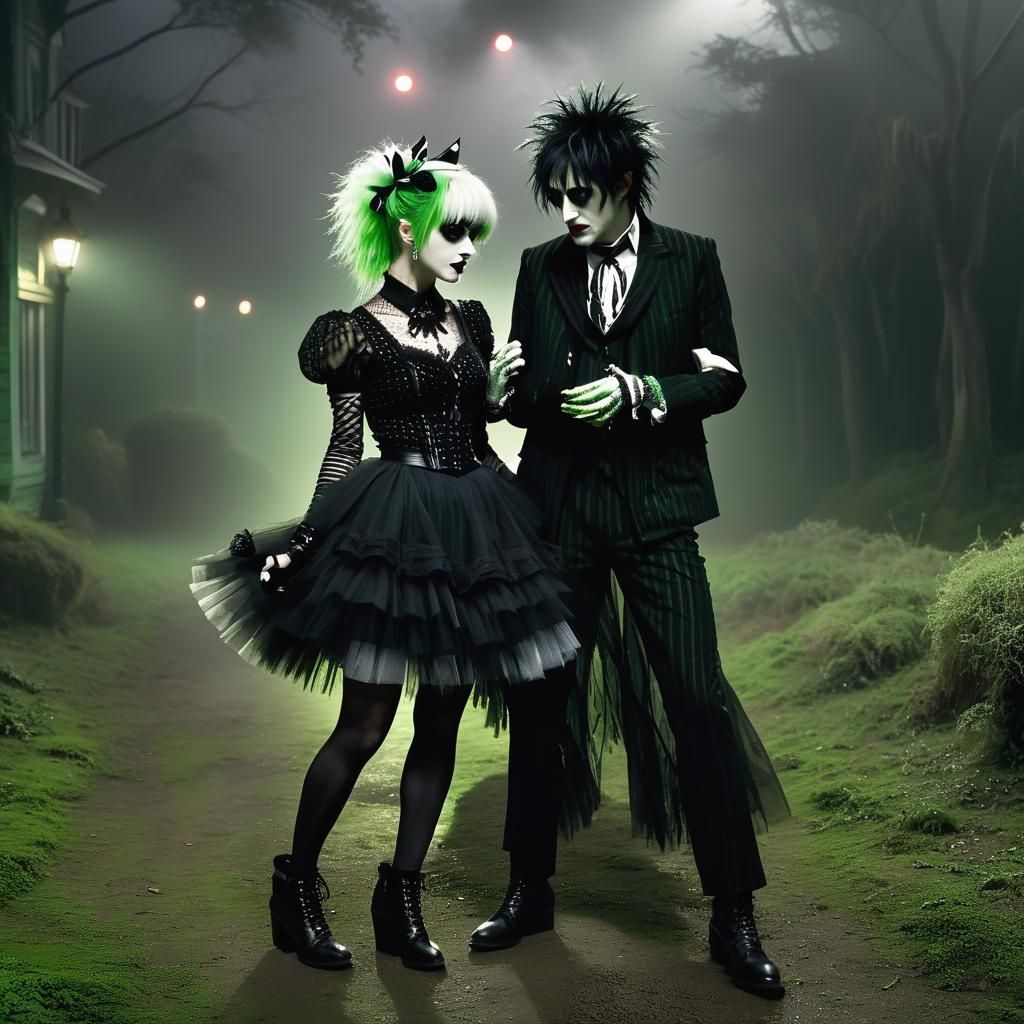 Gothic Dance: Lydia Deetz and Beetlejuice in Burtonesque Fil...
