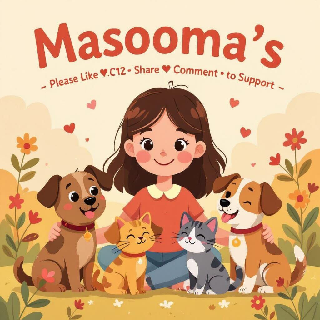 Young Girl with Animals Digital Art for Instagram