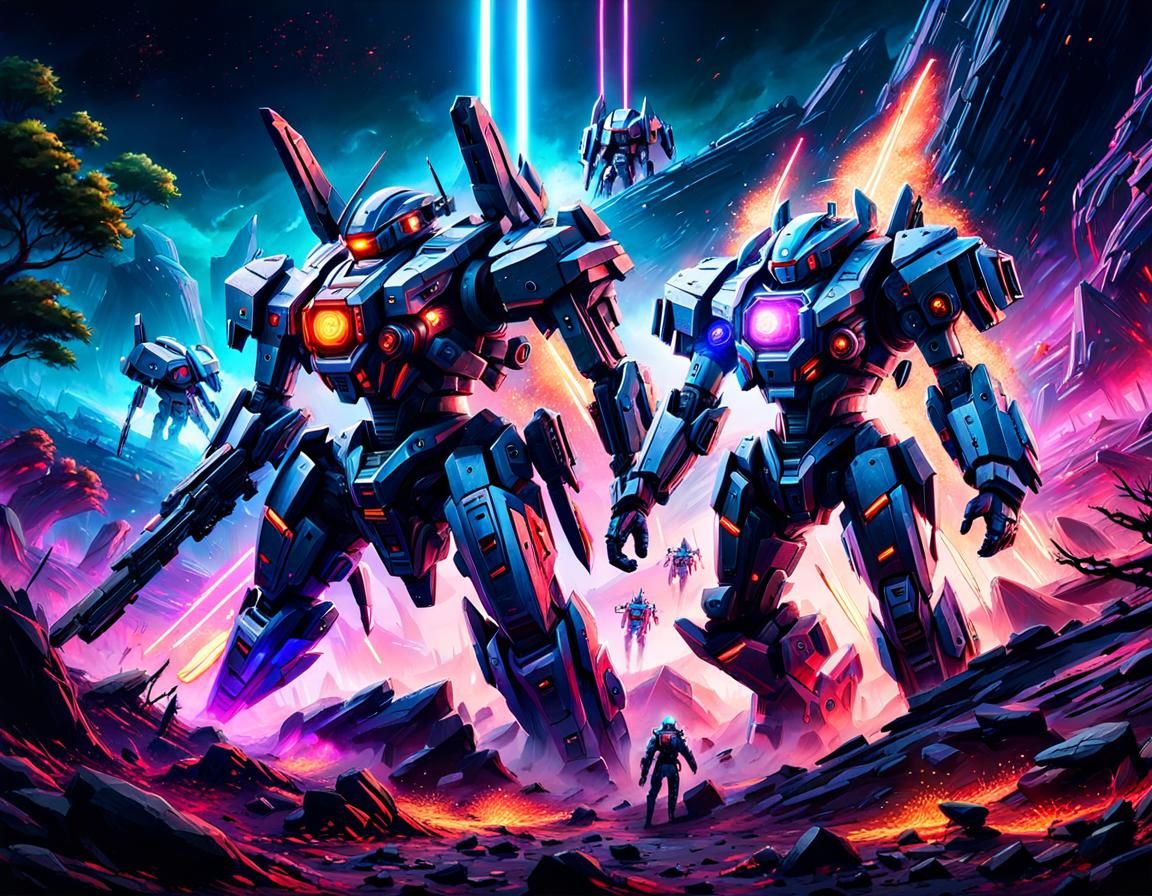 Mecha Duel on Alien Planet in Unreal Engine