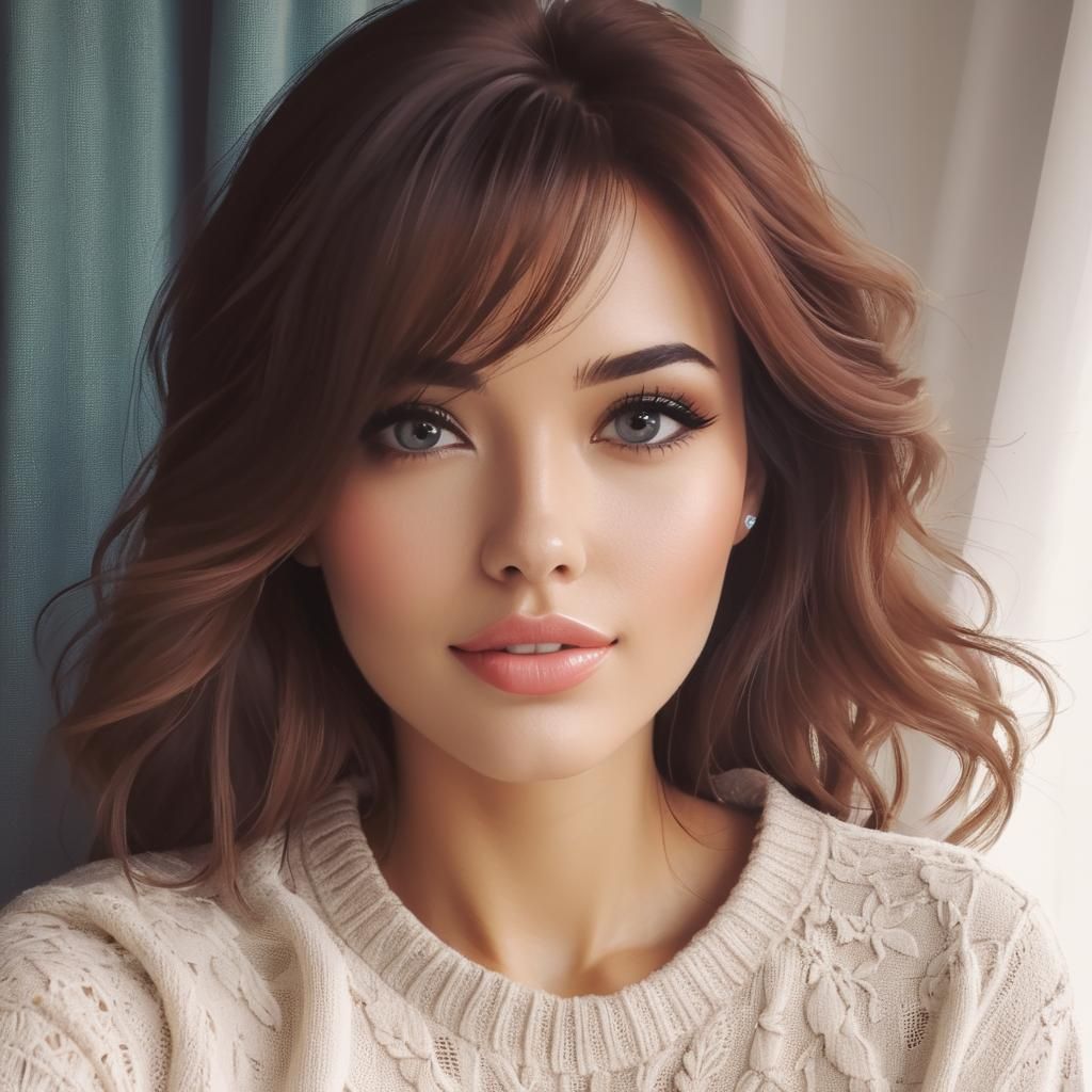 Portrait of a Beautiful Girl Generated by AI