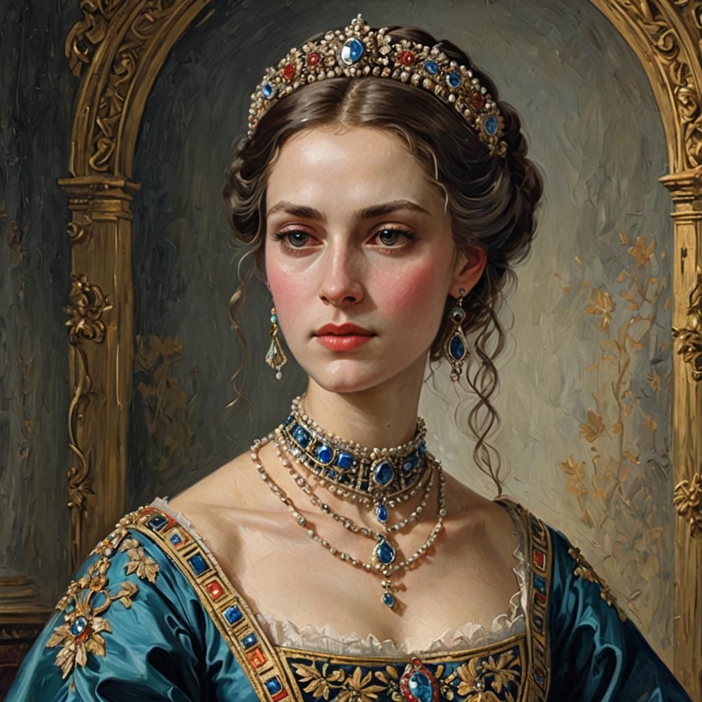 Tsarina of Pre-Petrine Era in Graphic Novel Style