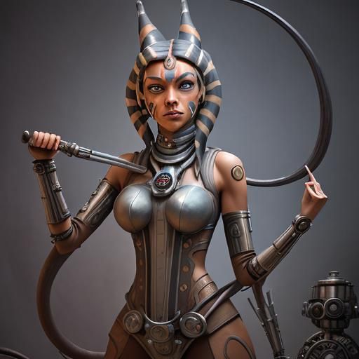 Steampunk Ahsoka Tano with Mechanical Tentacles