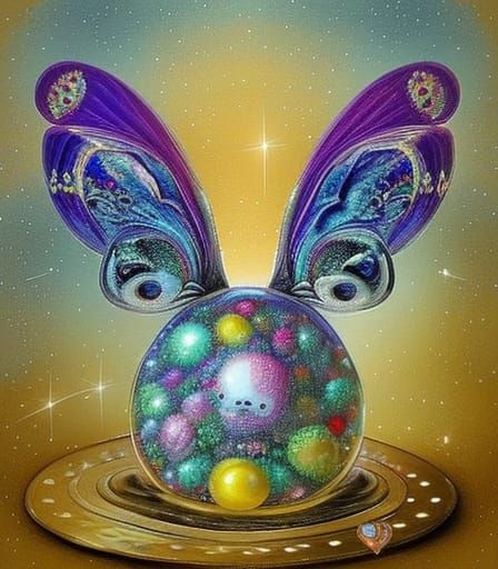 Magical Filigree Scene Inside Glass Ball