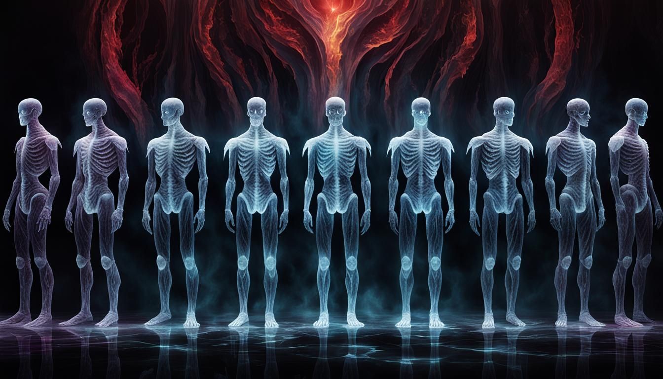 Otherworldly Figures in Dark Surrealism Style