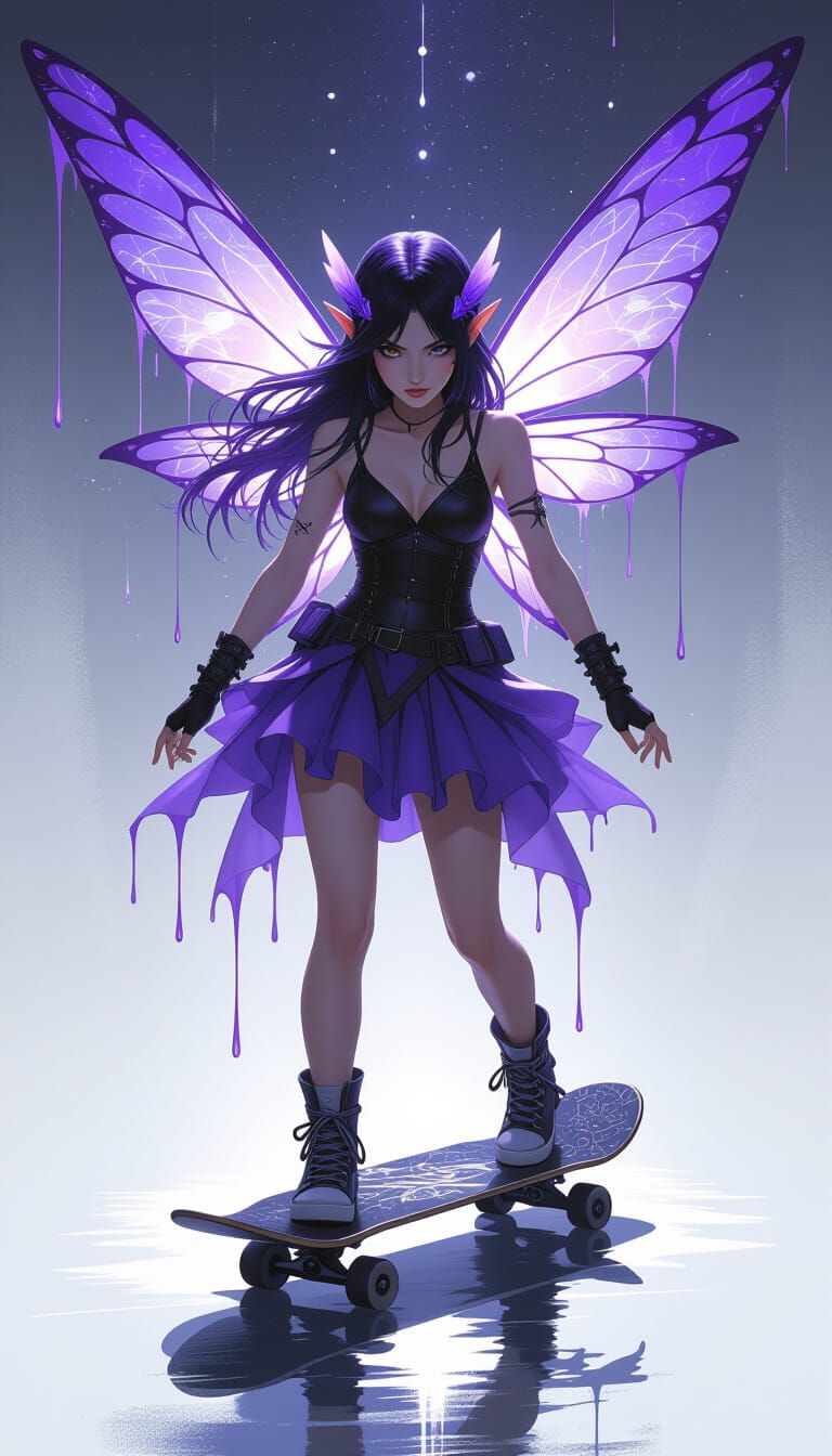 Violet Fairy Skateboarding on ArtStation