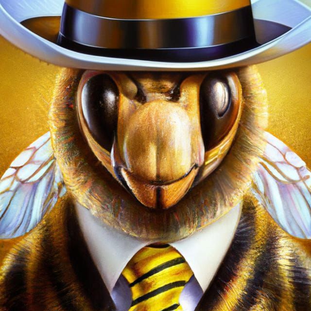Honeybee Pimp Portrait in Vibrant Digital Art