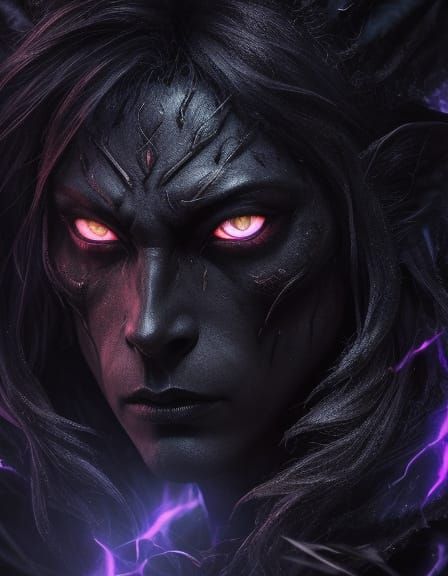 Mythical Beast with Crystal Eyes Emerges from Void