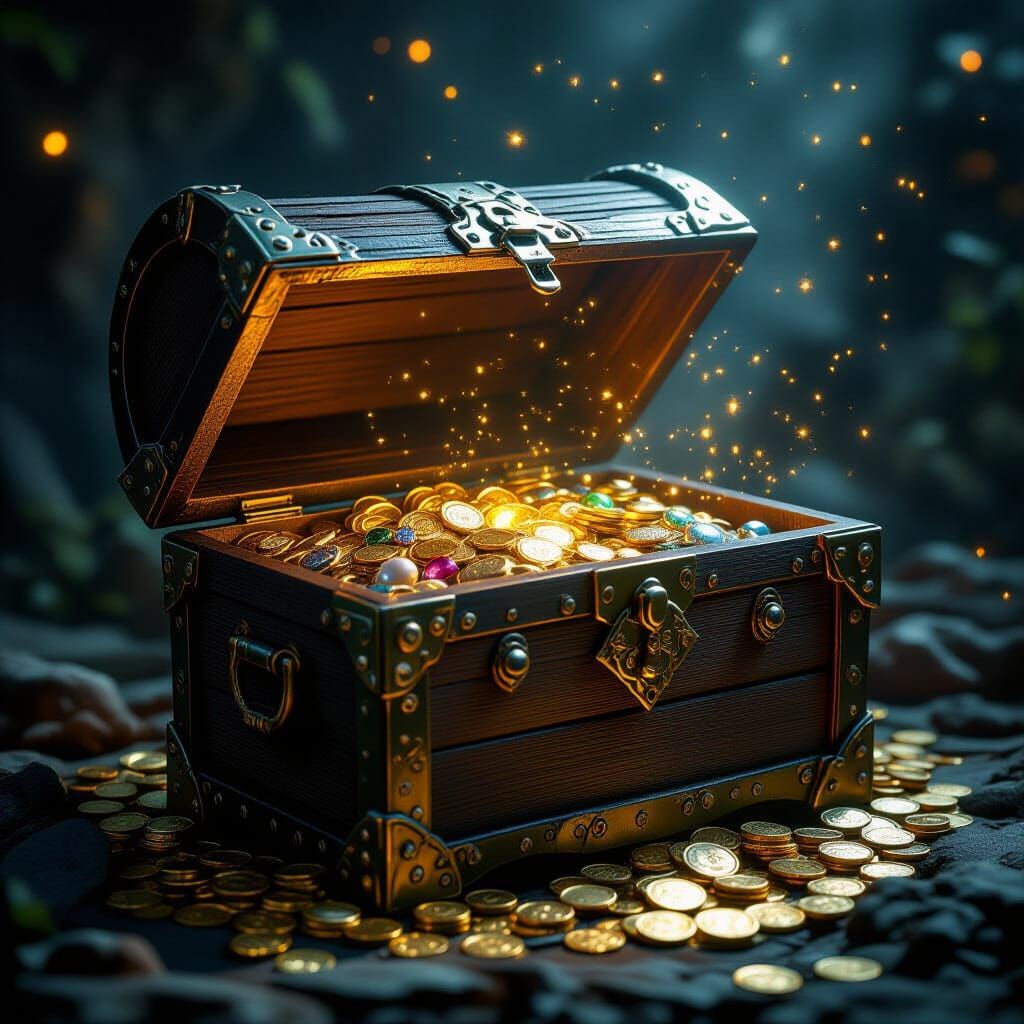 Mystical Treasure Chest with Ethereal Glow