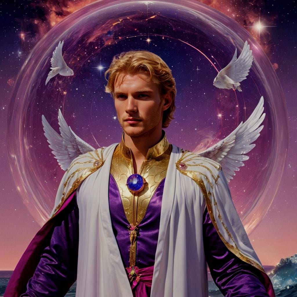 Atlantis Prince in Futuristic Double Exposure