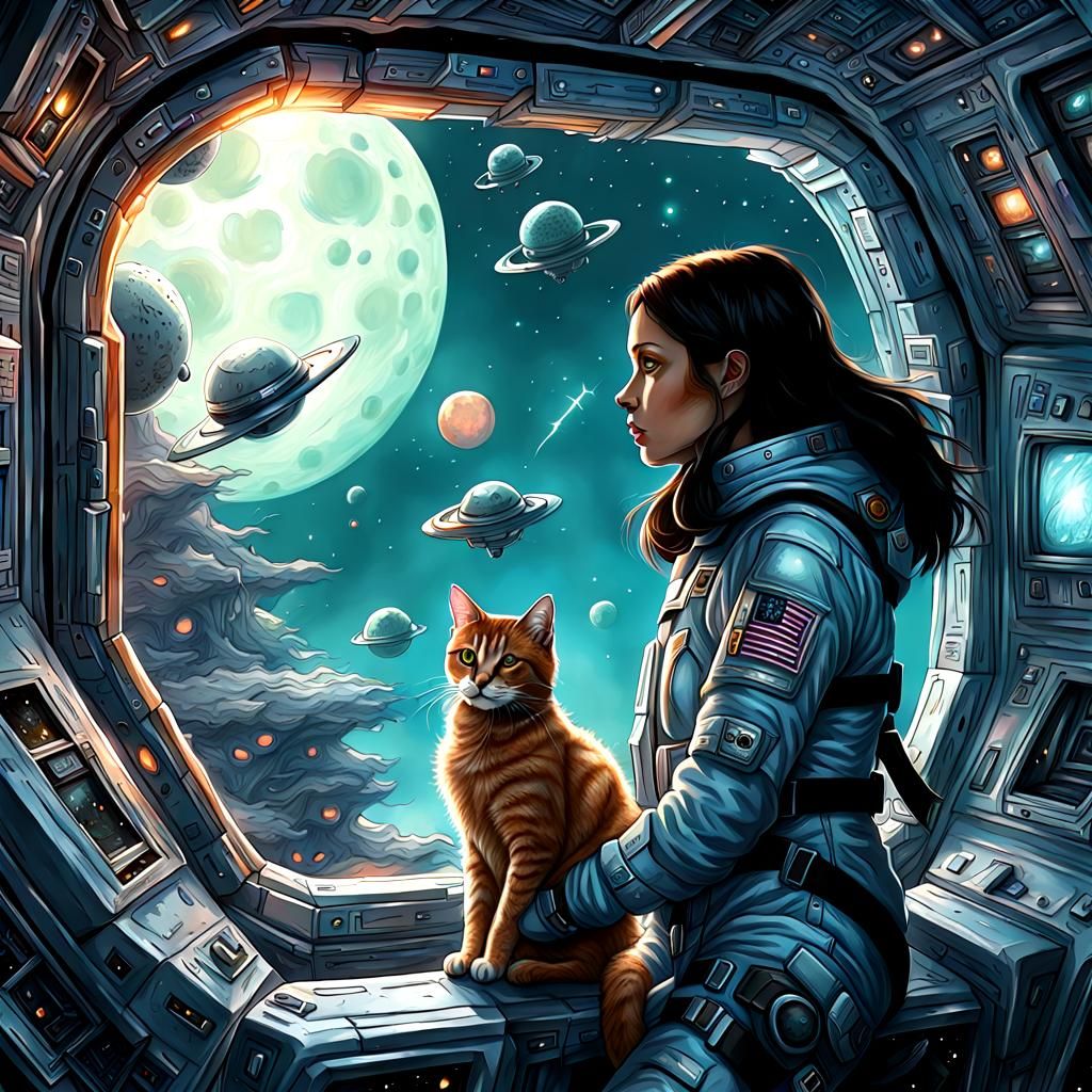 Eerie Sci-Fi Encounter with Girl and Animals
