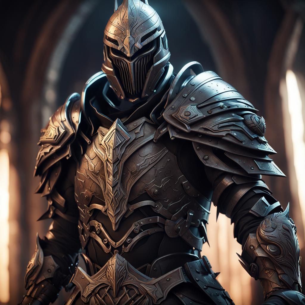 Armored Warrior Assassin in Volumetric Lighting