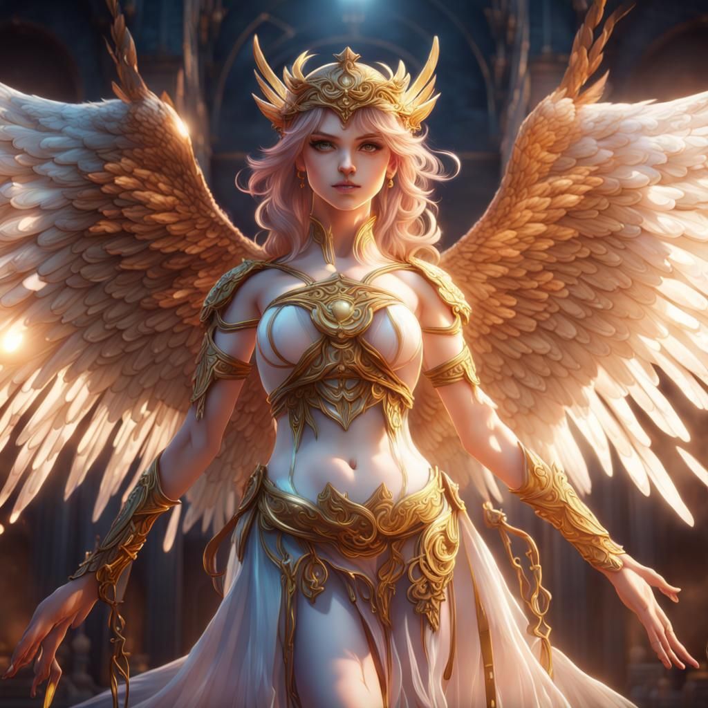Anime Greek Goddess Angel in Detailed Matte Painting