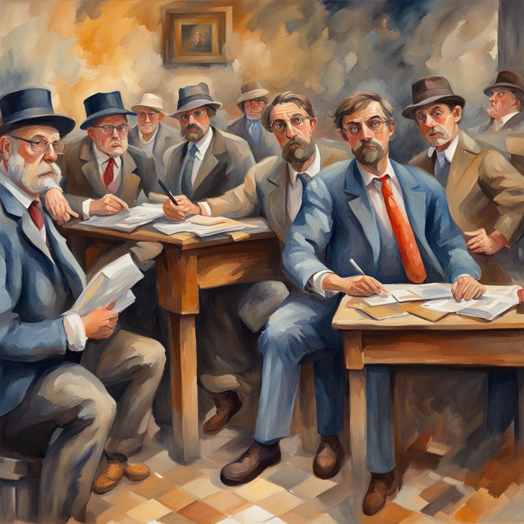 Accountants, Bankers, Robbers in Gouache Style