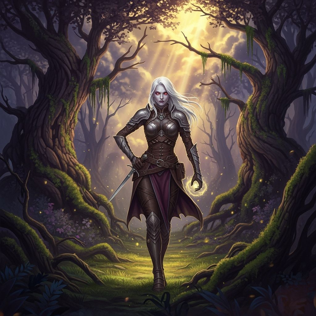 Albino Rogue in Mystical Forest