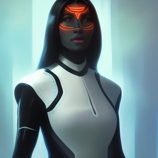 Tron Klingon Portrait in Digital Art Style