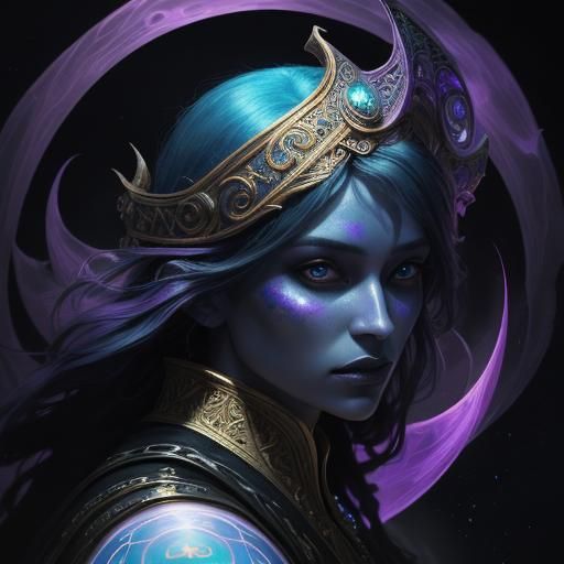 Astral Sorceress in Dark Fantasy Style