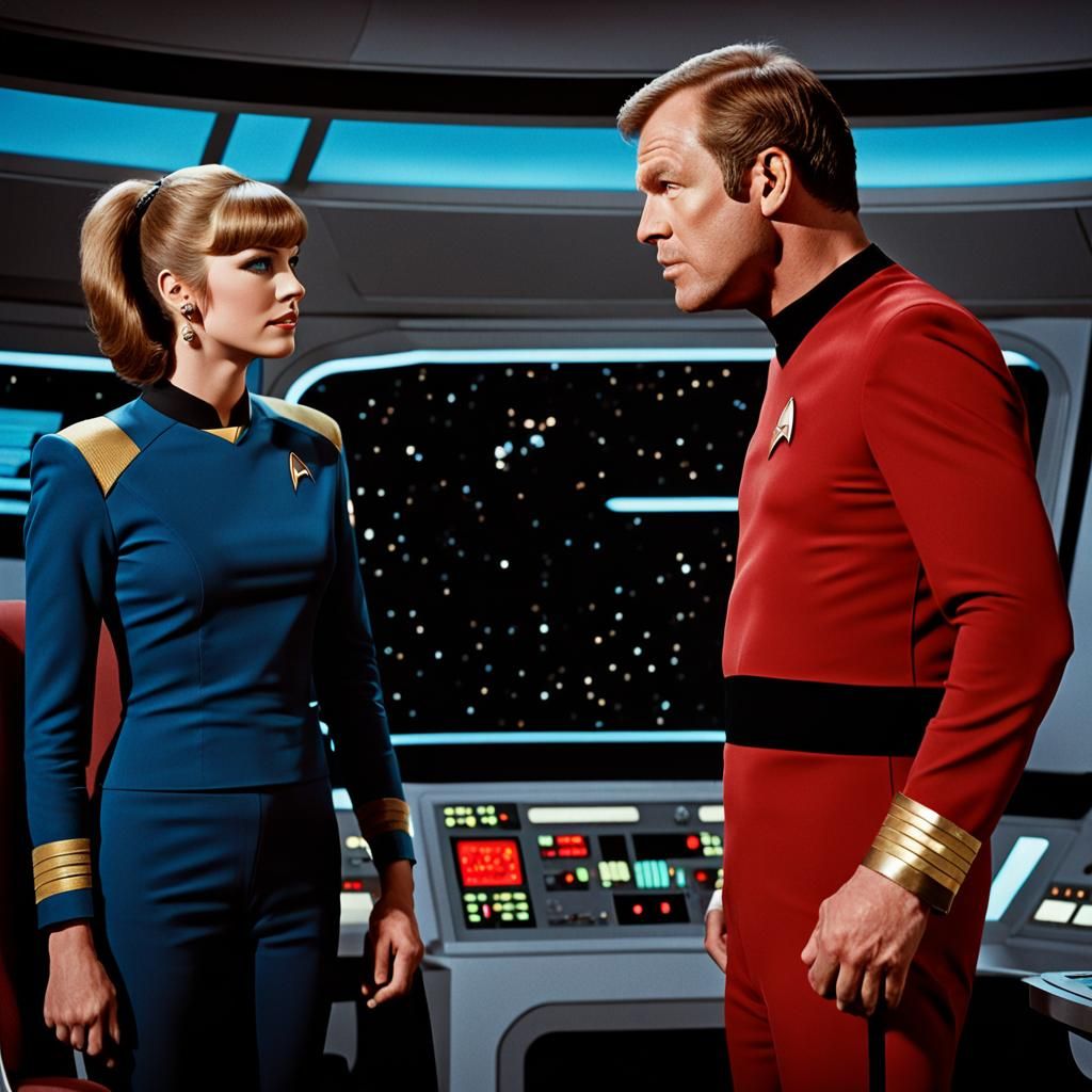 Captain Kirk Meets New Yeoman in Star Trek Style