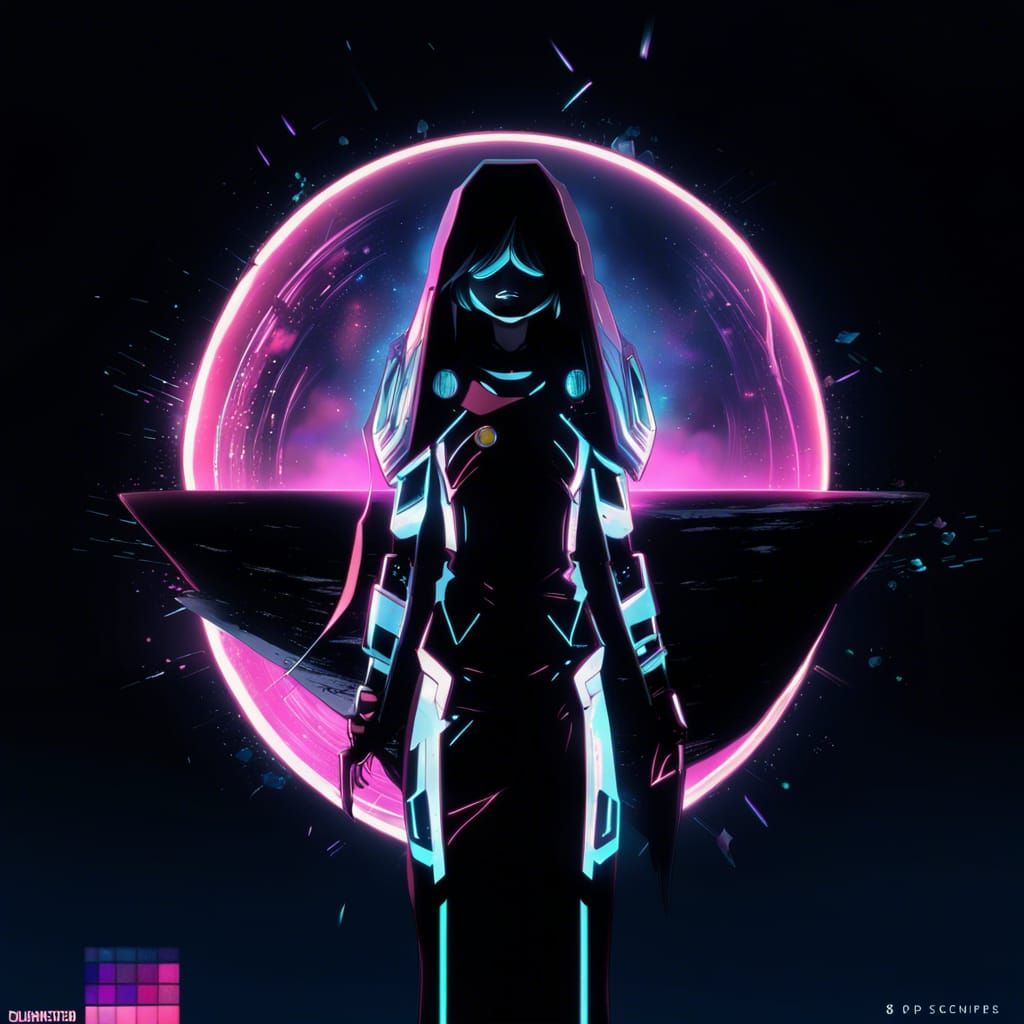 Futuristic Anime Pop Art in Triadic Colors