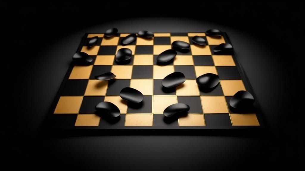 Sleek Chessboard in Gold and Black