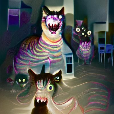 Menacing Black Cat in Dark Alley