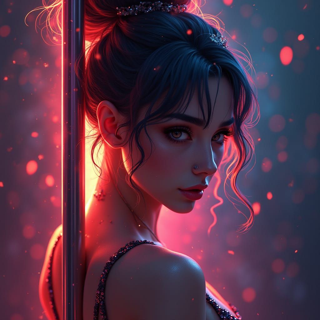 Pole Dancer Portrait Concept Art
