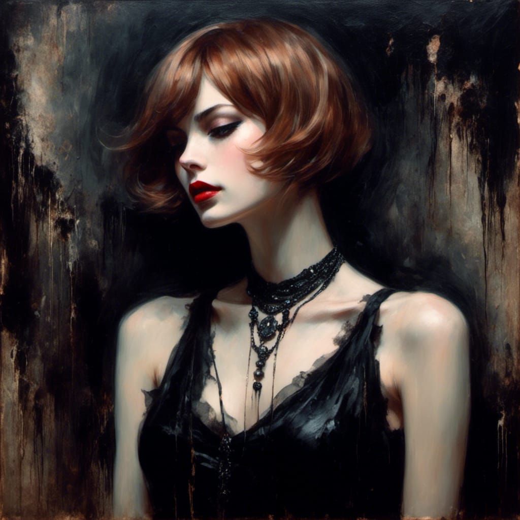 Elegant Gothic Portrait of 1920s American Woman