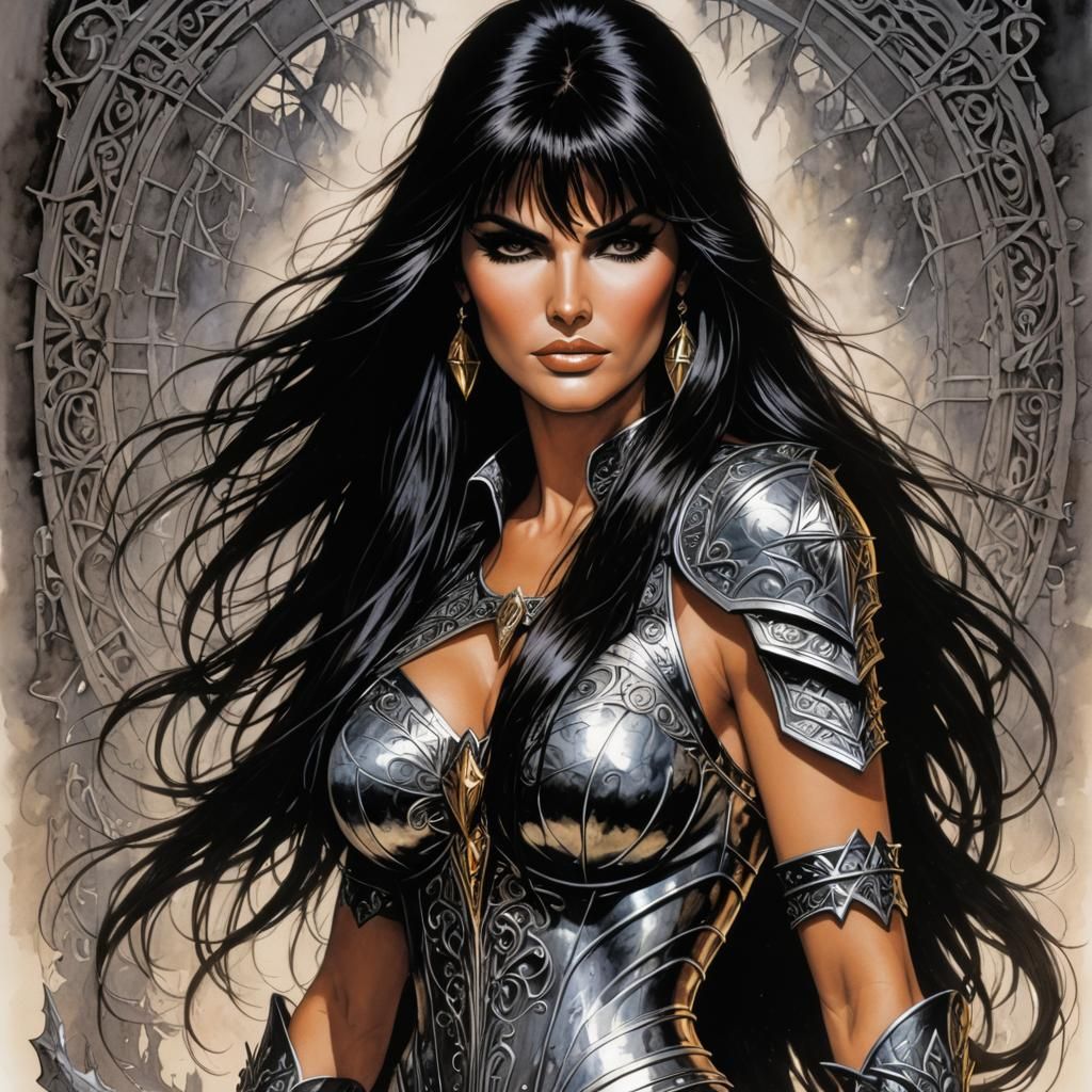 Caroline Munro Portrait in Marc Silvestri Style